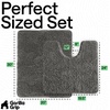 image:imageGORILLA GRIP Bathroom Area Rug Sets 2 Piece Soft Chenille 30x20 GreyCharcoal