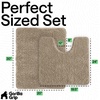 image:imageGORILLA GRIP Bathroom Area Rug Sets 2 Piece Soft Chenille 30x20 GreyGray Beige