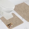image:imageGORILLA GRIP Bathroom Area Rug Sets 2 Piece Soft Chenille 30x20 GreyGray Beige