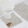 image:imageGORILLA GRIP Bathroom Area Rug Sets 2 Piece Soft Chenille 30x20 GreyLight Gray