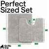 image:imageGORILLA GRIP Bathroom Area Rug Sets 2 Piece Soft Chenille 30x20 GreyLight Gray