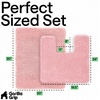image:imageGORILLA GRIP Bathroom Area Rug Sets 2 Piece Soft Chenille 30x20 GreyLight Pink