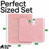 image:imageGORILLA GRIP Bathroom Area Rug Sets 2 Piece Soft Chenille 30x20 GreyLight Pink