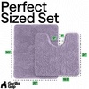 image:imageGORILLA GRIP Bathroom Area Rug Sets 2 Piece Soft Chenille 30x20 GreyLight Purple