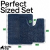 image:imageGORILLA GRIP Bathroom Area Rug Sets 2 Piece Soft Chenille 30x20 GreyNavy