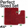 image:imageGORILLA GRIP Bathroom Area Rug Sets 2 Piece Soft Chenille 30x20 GreyRed