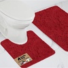 image:imageGORILLA GRIP Bathroom Area Rug Sets 2 Piece Soft Chenille 30x20 GreyRed