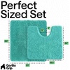 image:imageGORILLA GRIP Bathroom Area Rug Sets 2 Piece Soft Chenille 30x20 GreyTurquoise