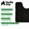 image:imageGORILLA GRIP Chenille Bath Rug Mat for Oval Toilet Base 24x19 GrayBlack