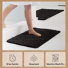 image:imageGORILLA GRIP Chenille Bath Rug Mat for Oval Toilet Base 24x19 GrayBlack