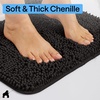 image:imageGORILLA GRIP Chenille Bath Rug Mat for Oval Toilet Base 24x19 GrayBlack
