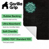 image:imageGORILLA GRIP Chenille Bath Rug Mat for Oval Toilet Base 24x19 GrayBlack