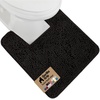 image:imageGORILLA GRIP Chenille Bath Rug Mat for Oval Toilet Base 24x19 GrayBlack