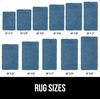 image:imageGORILLA GRIP Chenille Bath Rug Mat for Oval Toilet Base 24x19 GrayBlue