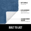 image:imageGORILLA GRIP Chenille Bath Rug Mat for Oval Toilet Base 24x19 GrayBlue