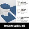 image:imageGORILLA GRIP Chenille Bath Rug Mat for Oval Toilet Base 24x19 GrayBlue