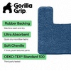 image:imageGORILLA GRIP Chenille Bath Rug Mat for Oval Toilet Base 24x19 GrayBlue