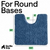 image:imageGORILLA GRIP Chenille Bath Rug Mat for Oval Toilet Base 24x19 GrayBlue