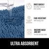 image:imageGORILLA GRIP Chenille Bath Rug Mat for Oval Toilet Base 24x19 GrayBlue