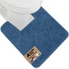 image:imageGORILLA GRIP Chenille Bath Rug Mat for Oval Toilet Base 24x19 GrayBlue