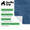 image:imageGORILLA GRIP Chenille Bath Rug Mat for Oval Toilet Base 24x19 GrayBlue