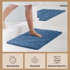 image:imageGORILLA GRIP Chenille Bath Rug Mat for Oval Toilet Base 24x19 GrayBlue