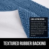 image:imageGORILLA GRIP Chenille Bath Rug Mat for Oval Toilet Base 24x19 GrayBlue