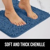 image:imageGORILLA GRIP Chenille Bath Rug Mat for Oval Toilet Base 24x19 GrayBlue