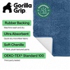 image:imageGORILLA GRIP Chenille Bath Rug Mat for Oval Toilet Base 24x19 GrayBlue