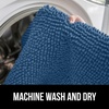 image:imageGORILLA GRIP Chenille Bath Rug Mat for Oval Toilet Base 24x19 GrayBlue