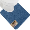 image:imageGORILLA GRIP Chenille Bath Rug Mat for Oval Toilet Base 24x19 GrayBlue