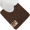 image:imageGORILLA GRIP Chenille Bath Rug Mat for Oval Toilet Base 24x19 GrayBrown