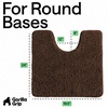 image:imageGORILLA GRIP Chenille Bath Rug Mat for Oval Toilet Base 24x19 GrayBrown