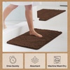 image:imageGORILLA GRIP Chenille Bath Rug Mat for Oval Toilet Base 24x19 GrayBrown