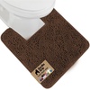 image:imageGORILLA GRIP Chenille Bath Rug Mat for Oval Toilet Base 24x19 GrayBrown