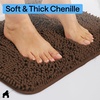 image:imageGORILLA GRIP Chenille Bath Rug Mat for Oval Toilet Base 24x19 GrayBrown
