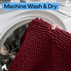 image:imageGORILLA GRIP Chenille Bath Rug Mat for Oval Toilet Base 24x19 GrayBurgundy