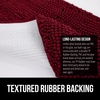 image:imageGORILLA GRIP Chenille Bath Rug Mat for Oval Toilet Base 24x19 GrayBurgundy