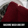 image:imageGORILLA GRIP Chenille Bath Rug Mat for Oval Toilet Base 24x19 GrayBurgundy