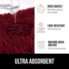 image:imageGORILLA GRIP Chenille Bath Rug Mat for Oval Toilet Base 24x19 GrayBurgundy