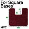 image:imageGORILLA GRIP Chenille Bath Rug Mat for Oval Toilet Base 24x19 GrayBurgundy