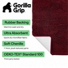 image:imageGORILLA GRIP Chenille Bath Rug Mat for Oval Toilet Base 24x19 GrayBurgundy