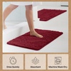 image:imageGORILLA GRIP Chenille Bath Rug Mat for Oval Toilet Base 24x19 GrayBurgundy