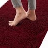 image:imageGORILLA GRIP Chenille Bath Rug Mat for Oval Toilet Base 24x19 GrayBurgundy