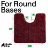 image:imageGORILLA GRIP Chenille Bath Rug Mat for Oval Toilet Base 24x19 GrayBurgundy