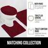image:imageGORILLA GRIP Chenille Bath Rug Mat for Oval Toilet Base 24x19 GrayBurgundy