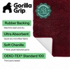 image:imageGORILLA GRIP Chenille Bath Rug Mat for Oval Toilet Base 24x19 GrayBurgundy