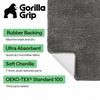 image:imageGORILLA GRIP Chenille Bath Rug Mat for Oval Toilet Base 24x19 GrayCharcoal
