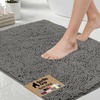image:imageGORILLA GRIP Chenille Bath Rug Mat for Oval Toilet Base 24x19 GrayCharcoal