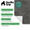 image:imageGORILLA GRIP Chenille Bath Rug Mat for Oval Toilet Base 24x19 GrayCharcoal